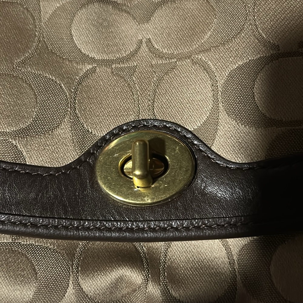 Coach Brown and Tan Monogram Large Wristlet BNWT - Picture 3 of 9